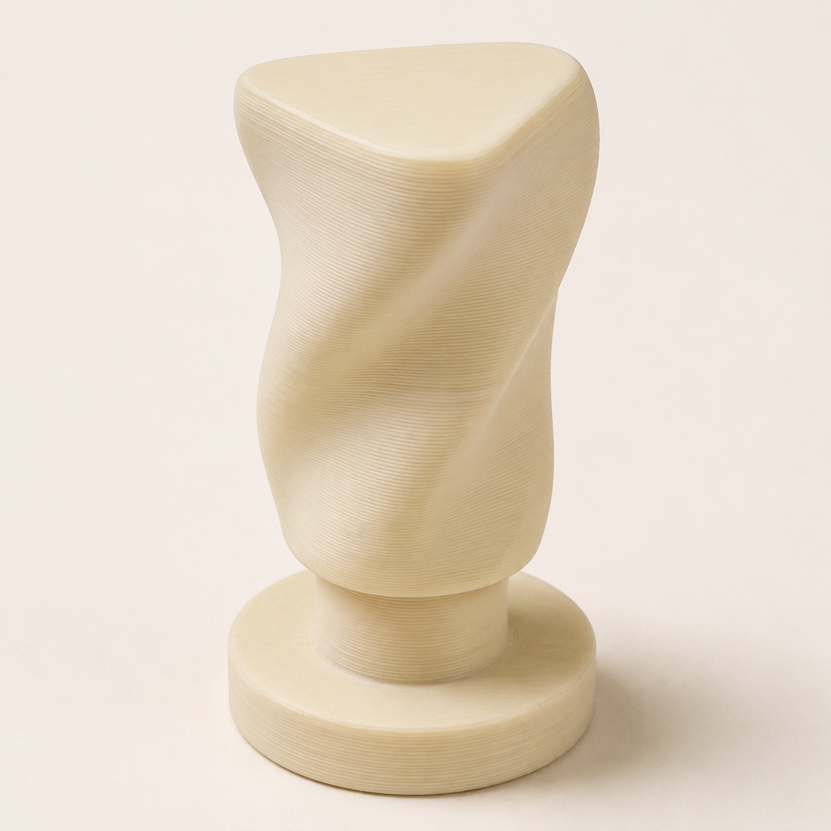 Bouton de porte Guimauve imprimé en 3D en couleur ivoire