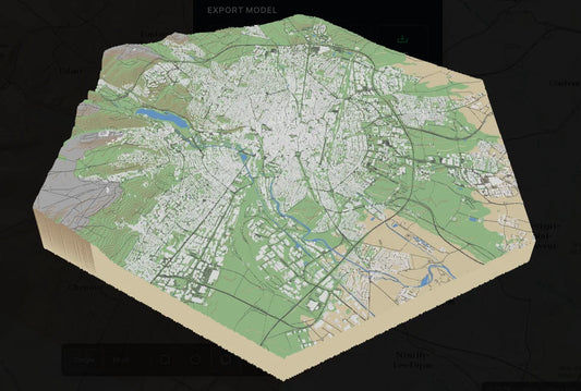 Carte relief 3D ville hexagone Voxel Map personnalisée - Décoration murale slich