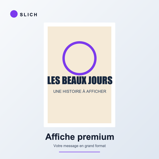 Affiche premium personnalisée — aperçu de personnalisation Slich