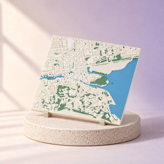 Simulation Carte en relief personnalisée — Atlas · 20 × 20 · PLA Détaillée · Entière, vue d’ensemble