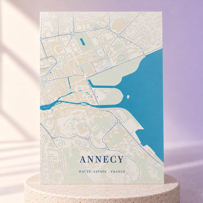Simulation Carte personnalisée impression UV — Atlas · A4 · Poster mat, détail