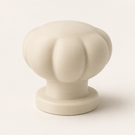 Rendu du bouton de porte Feston imprimé en 3D, finition ivoire