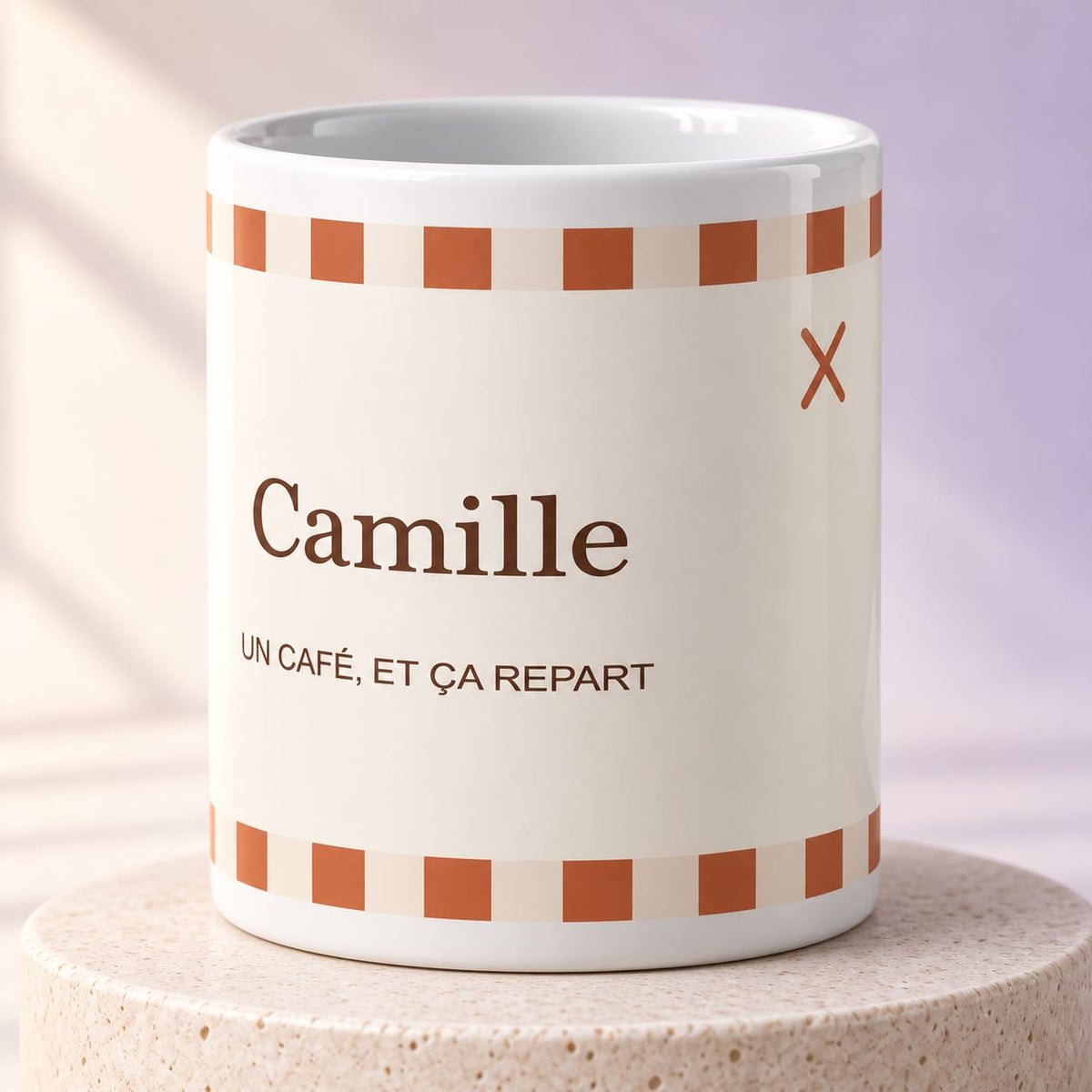 Simulation Mug personnalisé — Café crème · Classique · 340 ml · Blanc, détail