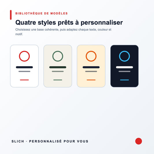 Mug personnalisé — quatre styles graphiques disponibles