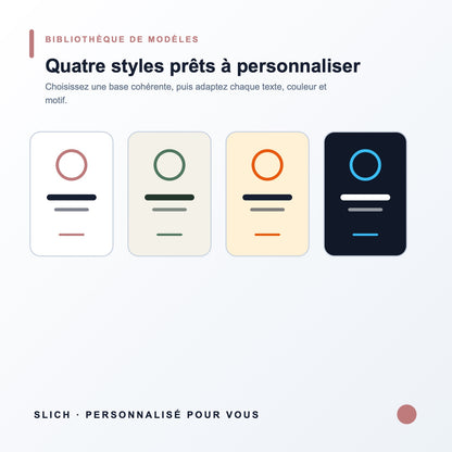 Pack mariage personnalisé — quatre styles graphiques disponibles