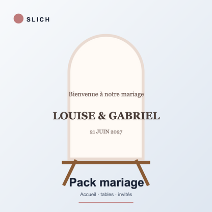 Pack mariage personnalisé — aperçu de personnalisation Slich
