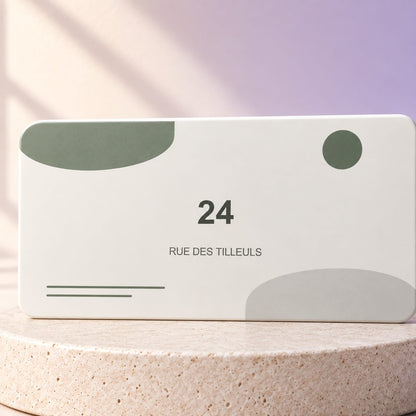 Simulation Plaque maison personnalisée — Architecte · 20 × 10 cm · Blanc, détail