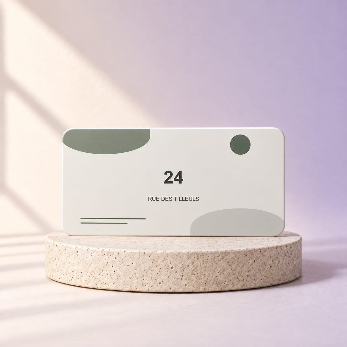 Simulation Plaque maison personnalisée — Architecte · 20 × 10 cm · Blanc, vue d’ensemble