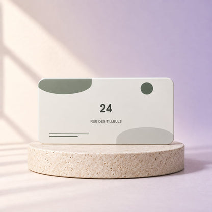 Simulation Plaque maison personnalisée — Architecte · 20 × 10 cm · Blanc, vue d’ensemble