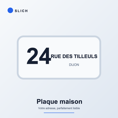 Plaque maison personnalisée — aperçu de personnalisation Slich