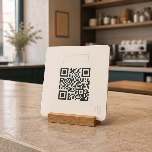 Plaque QR / NFC personnalisée — mise en situation