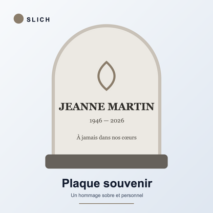 Plaque souvenir personnalisée — aperçu de personnalisation Slich