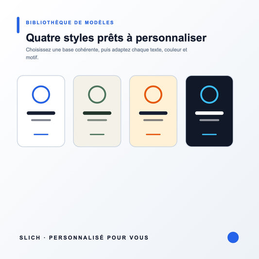 Porte-clé personnalisé — quatre styles graphiques disponibles