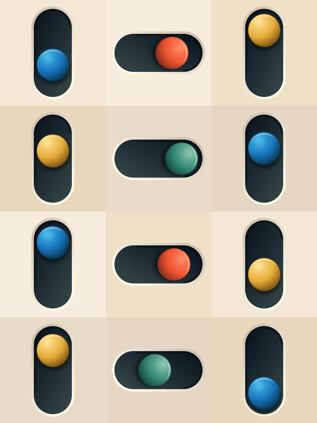 Déclic — tableau lenticulaire Slich, vue du motif plein cadre