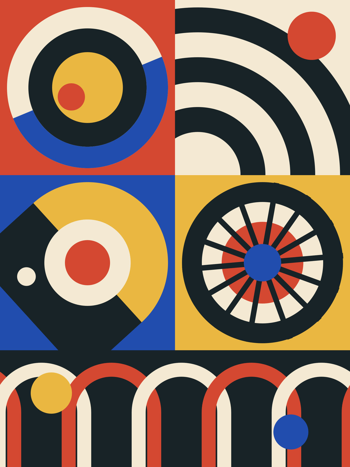 Orbites — tableau lenticulaire Slich, vue du motif plein cadre